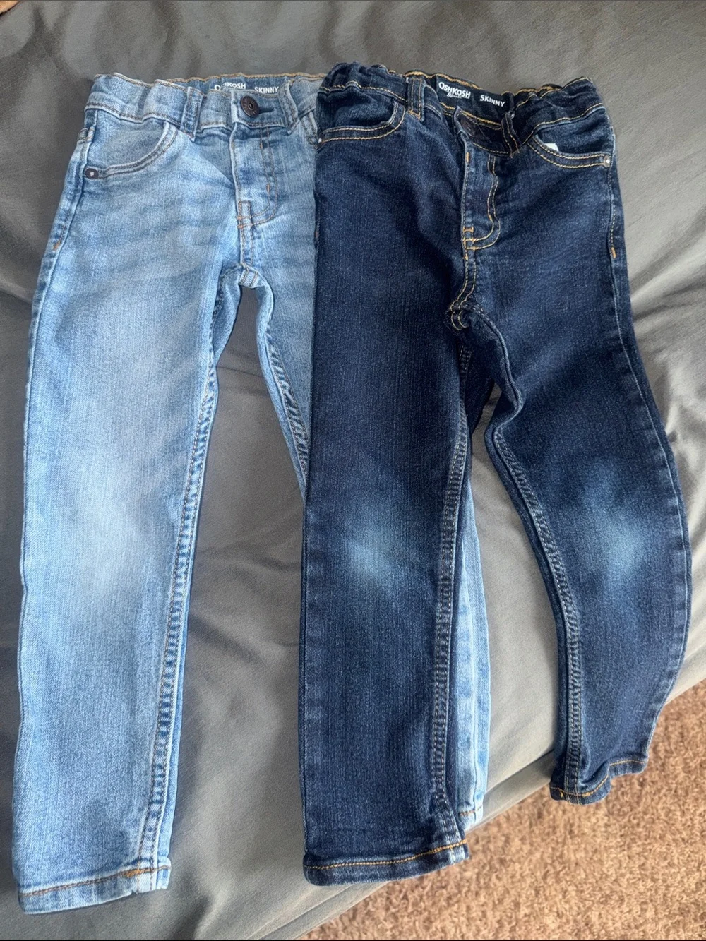 Boys Stretch Skinny Jeans - Light Blue & Dark Blue